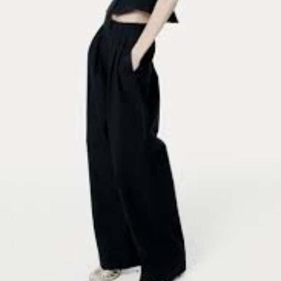 Zara Pants - Zara Black Women Pants Wide Leg Size S